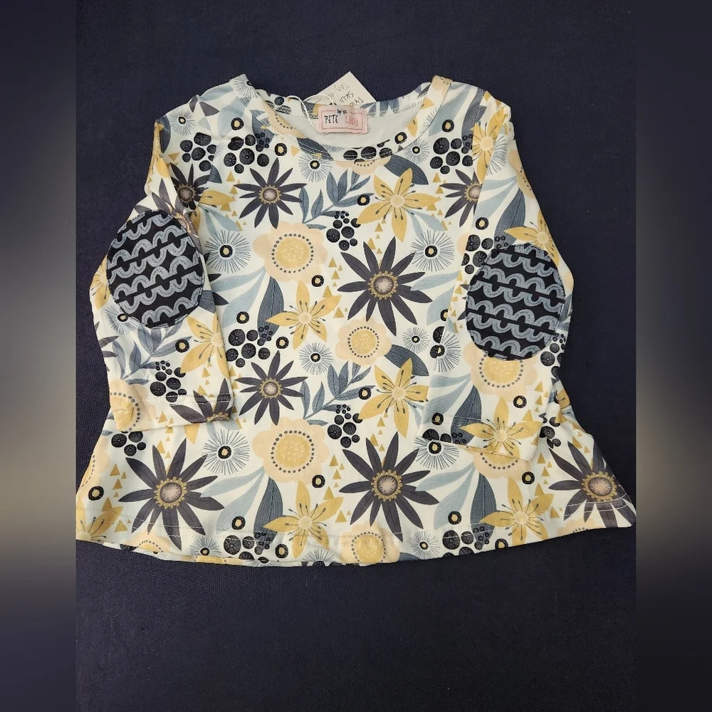 Pete & Lucy Floral & Wave Patterned Matching Set, Size 6-12m, NWT